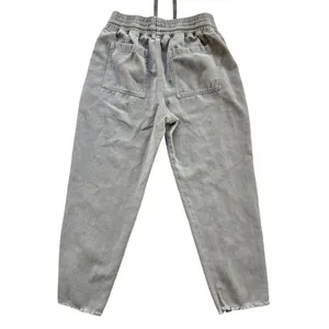 Zara‎ -172 Women's Grey Denim Joggers Raw Hem Size Medium thumbnail 3