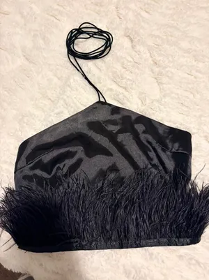 Shein Black Feather Top thumbnail 3