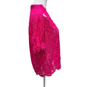 Generation Love Lace Top Womens Small Hot Pink Floral V Neck Unlined Romantic thumbnail 5