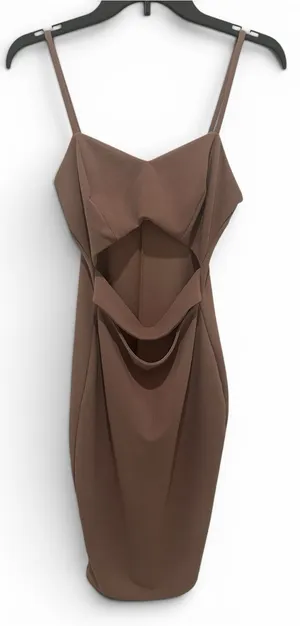 privy Brown Cutout Strap Midi Dress thumbnail 1