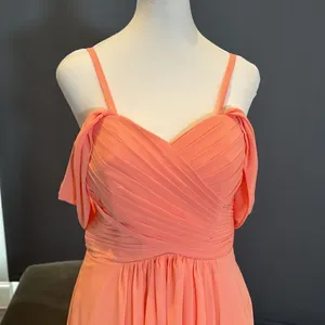 Women’s Full Length Chiffon Off the Shoulder Bridesmaid Formal Dress Size 4 thumbnail 2