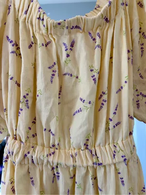 H&M Wildflower Collection Womens Small S Yellow Floral Off The Shoulder Dress thumbnail 2