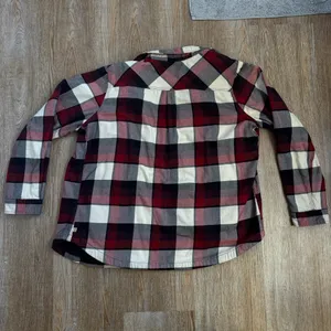 Carhartt Women’s XL Fleece Lined Flannel Shacket Buffalo Plaid Red Black White thumbnail 3