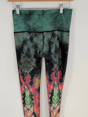 Teeki Tie Dye Feather Dreamcatcher Yoga Leggings Pants Small thumbnail 6