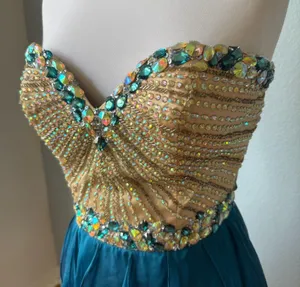 Sherri Hill Beaded Cocktail Mini Strapless Dress Size 10 thumbnail 4