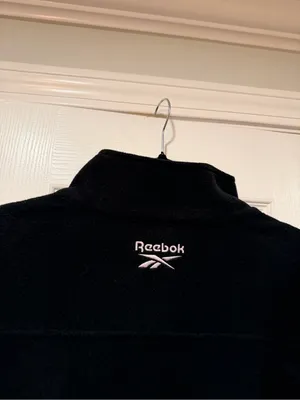 NWT Reebok Size M Black Full Zip Fleece Jacket Retro Colorblock Outdoor Active thumbnail 8