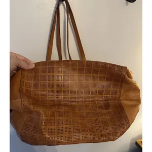 Earthbags Fred Salerno Perforated Brown Leather Purse Boho Shoulder Bag Vintage thumbnail 6