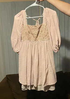 Pink Square Neck Dress thumbnail 1
