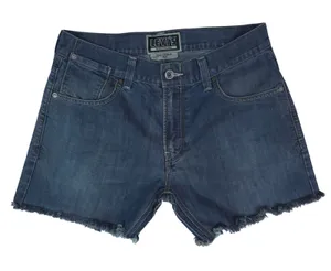 Levis 514 Slim Straight‎ Denim Shorts Women 34x6 Blue Cutoff Raw Hem Casual Y2K thumbnail 1