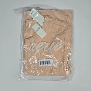 Aerie Womens Waffle Knit Crop Top Tee Peach Oversized M‎ NWT thumbnail 8