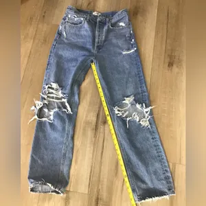 Agolde 90s Mid‎ Rise Loose Straight Fit Womens 27 Jeans Fall Out Denim A069C-811 thumbnail 5