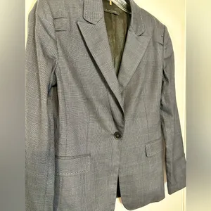 Elie Tahari Single Button Wool Blend‎ Women's Size 4 Blazer Charcoal Business thumbnail 2