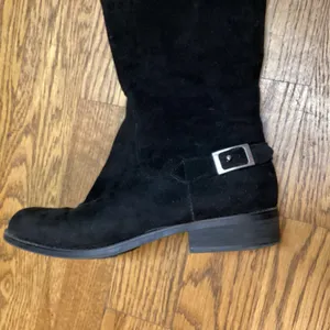 Suede over the knee boots. Black. Size 8 thumbnail 5
