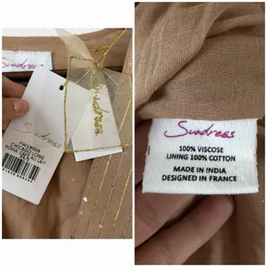 Sundress REVOLVE Chicago Long Maxi Dress XS/S Gold Sequin Lurex Boho Resort NWT thumbnail 4