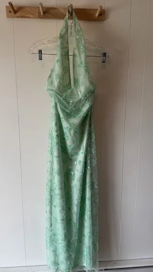 Peppermayo Cydney Beaded Maxi Dress Sage Green Size 6 NWT thumbnail 2