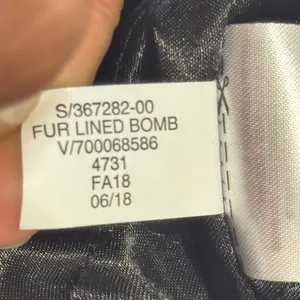 GAP Black Faux Fur Lined Bomber Jacket Size Small Satin Finish Full Zip Coat thumbnail 5