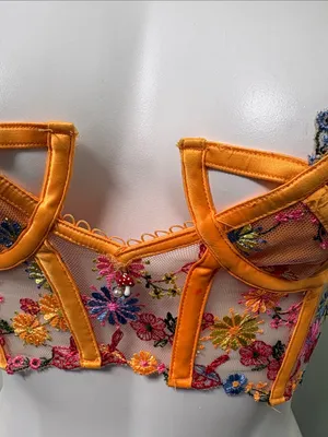 For Love And Lemons meadows floral bustier bra corset top 34B thumbnail 7