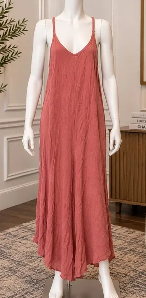 Audrey 3+1 Women Jumpsuit Terracotta Gauze Wide Leg Strappy Small thumbnail 1