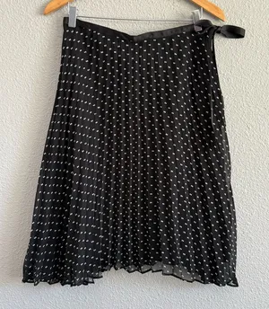 Vintage Donna Rae Pleated Black & White Skirt Size‎ 10 EUC thumbnail 1