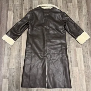 Aritzia Instant Funk Espresso Brown Leather Shearling jacket coat thumbnail 6
