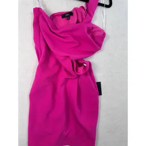 Lulus Pink One Shoulder Cutout Mini Dress Size Large NEW Barbiecore Made in‎ USA thumbnail 4