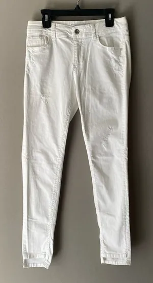 Zara‎ sz 4 white distressed boho jeans thumbnail 1