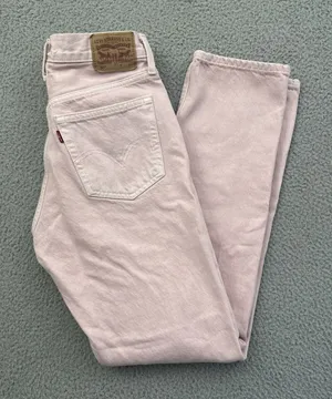 Levi's 501 Original Fit Jeans Pink Button Fly Straight Leg Women's 26 x 30 thumbnail 1