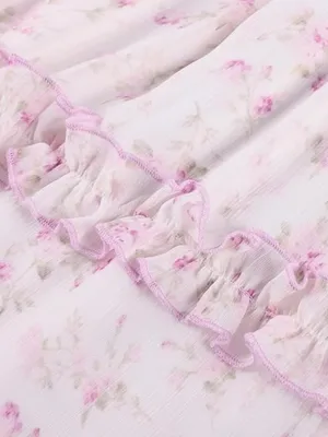 Scarlet Darkness Floral Smocked Summer Dress Pink/White Size Small NWT thumbnail 4