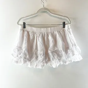 Cotton Candy Layered Eyelet Lace Mini Skirt Skort White Large thumbnail 4
