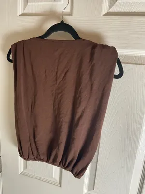 Zara Woman’s Brown Sleeveless Elastic-Hem Women's Top size Medium thumbnail 9