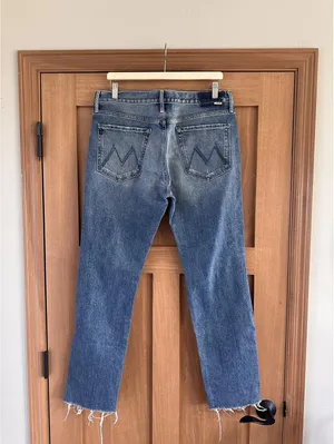 MOTHER Superior The Trickster Skimp Fray Thrill Seeker Distressed Jeans Women 31 thumbnail 5