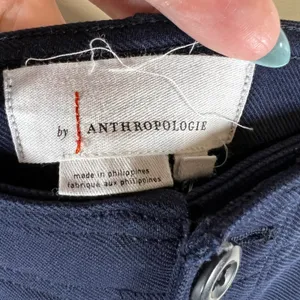 Anthropologie Navy Blue High Rise Button Fly Utility Slim Pants‎ Womens Size 4 thumbnail 5
