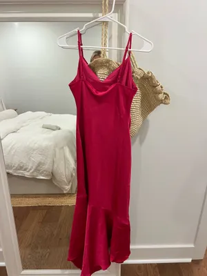 Pink Satin Maxi Dress thumbnail 4