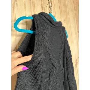 Intermix Black Merino Wool Elora Cold Shoulder Sweater Cable Knit Rustic Size S thumbnail 7
