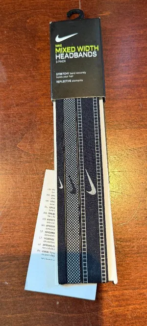 NIKE Set of 3 Mixed Width Sporty Headbands Black New NWT Sport Athlete thumbnail 1