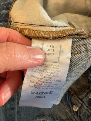 Free People Wide Leg Jeans Womens 28 Blue Light Wash Distressed Button thumbnail 6