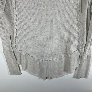 Free‎ People Tops Womens XS Oversized Laguna Thermal Ivory Thermal Top Boho thumbnail 3
