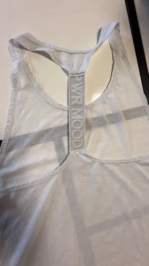 gef france "pwr mood" white racerback active tank top - size xs thumbnail 3