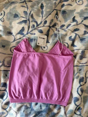 NWT- free people skinny strap pink brami crop top xs/s thumbnail 2