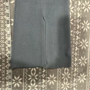 NWOT Abercrombie & Fitch Ribbed‎ Kick Flare High Rise Sweater Pant Blue Large thumbnail 13