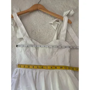 Lulus Tier-ly Delightful White Tie-Strap Tiered Bustier Mini Dress Size XS Bride thumbnail 7