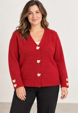 Red Cardigan Sweater Size M thumbnail 1