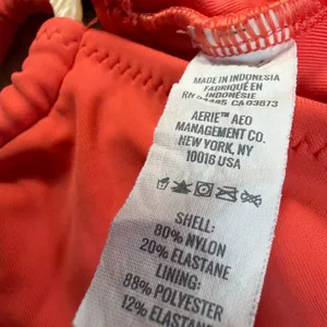 Aerie Scoop Plunge Bikini Top Women's Medium Coral Swimwear Ring Accent thumbnail 7