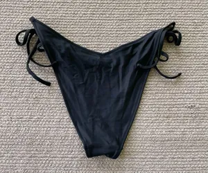 Aerie Black Tie Side Cheekiest Fit V Cut High Leg Bikini Bottom Size Medium thumbnail 8