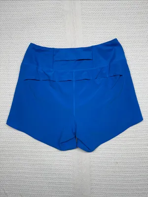 Brooks Run Happy Women's Royal Blue Running Shorts with Yellow Logo thumbnail 7