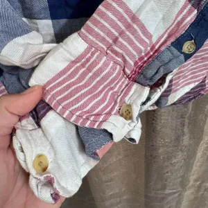 Abercrombie & Fitch 2013 Pink Blue Button Up Plaid Flannel Shirt XS thumbnail 5