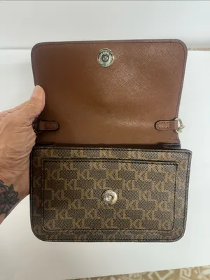 Karl Lagerfeld Connie Brown Monogram Crossbody with Gold Chain thumbnail 8