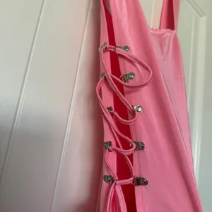Barbiecore Pink Lace-Up Mini Dress 💕 Y2K Corset Style Side-Tie Stretch Sundress S/M thumbnail 3
