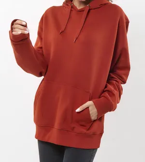 Women's Warm Rust Hoodie Brown Size XXL thumbnail 2