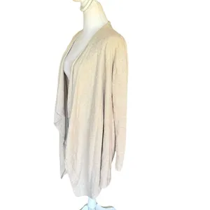 Barefoot Dreams Cozy Chic Lite Knit Beige Cardigan Sweater Waterfall Open Front thumbnail 4